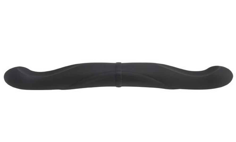 Черный двухголовый фаллоимитатор, 33 см