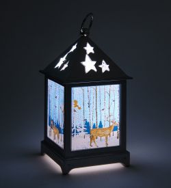 XM-837/3 Новогодний фонарь с подсветкой серебро