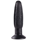 Чёрная анальная пробка с рельефной поверхностью MENZSTUFF GROOVY PROBE - 13 см. (Цвет: черный)