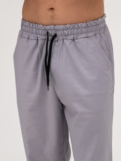 Джоггеры льняные. Грей