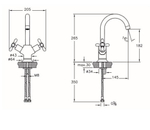 Смеситель для раковины Vitra Juno двухрычажный на 1 отверстие, без донного клапана, хром A40941EXP