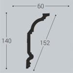 bello deco Карниз XPS К 2 (140x60) 00-00004634