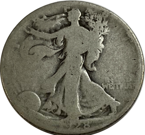 50 центов Walking Liberty 1928 год двор S . F-