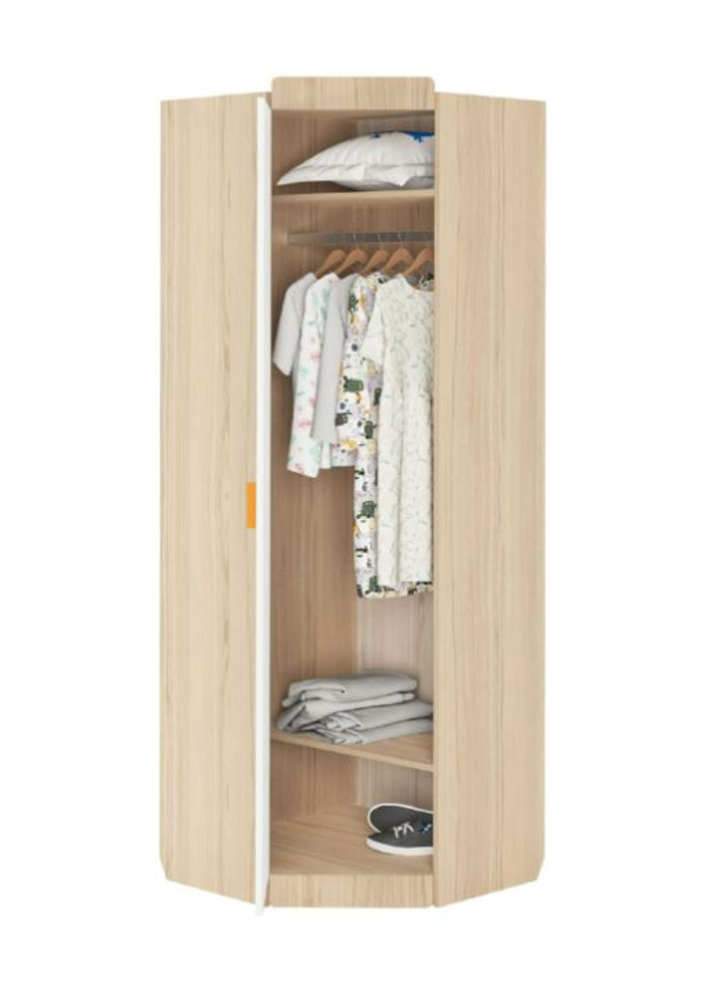 Шкаф угловой Кот №3  700*700 Туя светлая,Белый