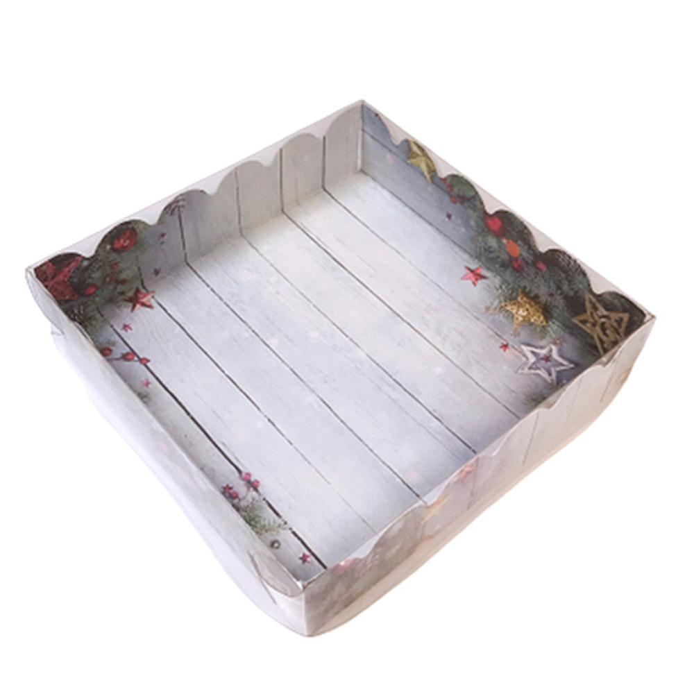 Коробка Еловые ветки, 12*12*3 см