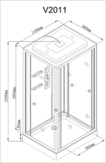 Душевая кабина AvaCan V Серия V2011LED 110х90 с гидромассажем, с подсветкой