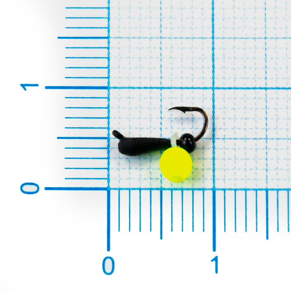 Мормышка Владимирская 485 "Микроб» с подвесным шариком неон", 1.5мм, 0.2гр (15шт/уп)