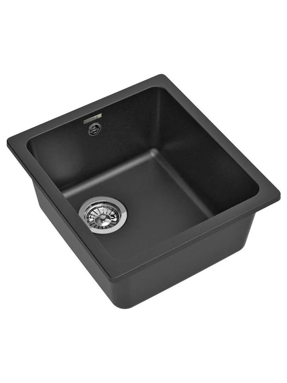 RIVELATO Мойка BERKANA 35 1-чаш 415*455, монтаж: универсальный, материал: кварц, цвет антрацит