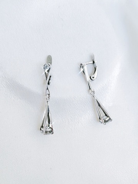 "Катри" серьги в серебряном покрытии из коллекции "Балет" от Jenavi  с английским замком