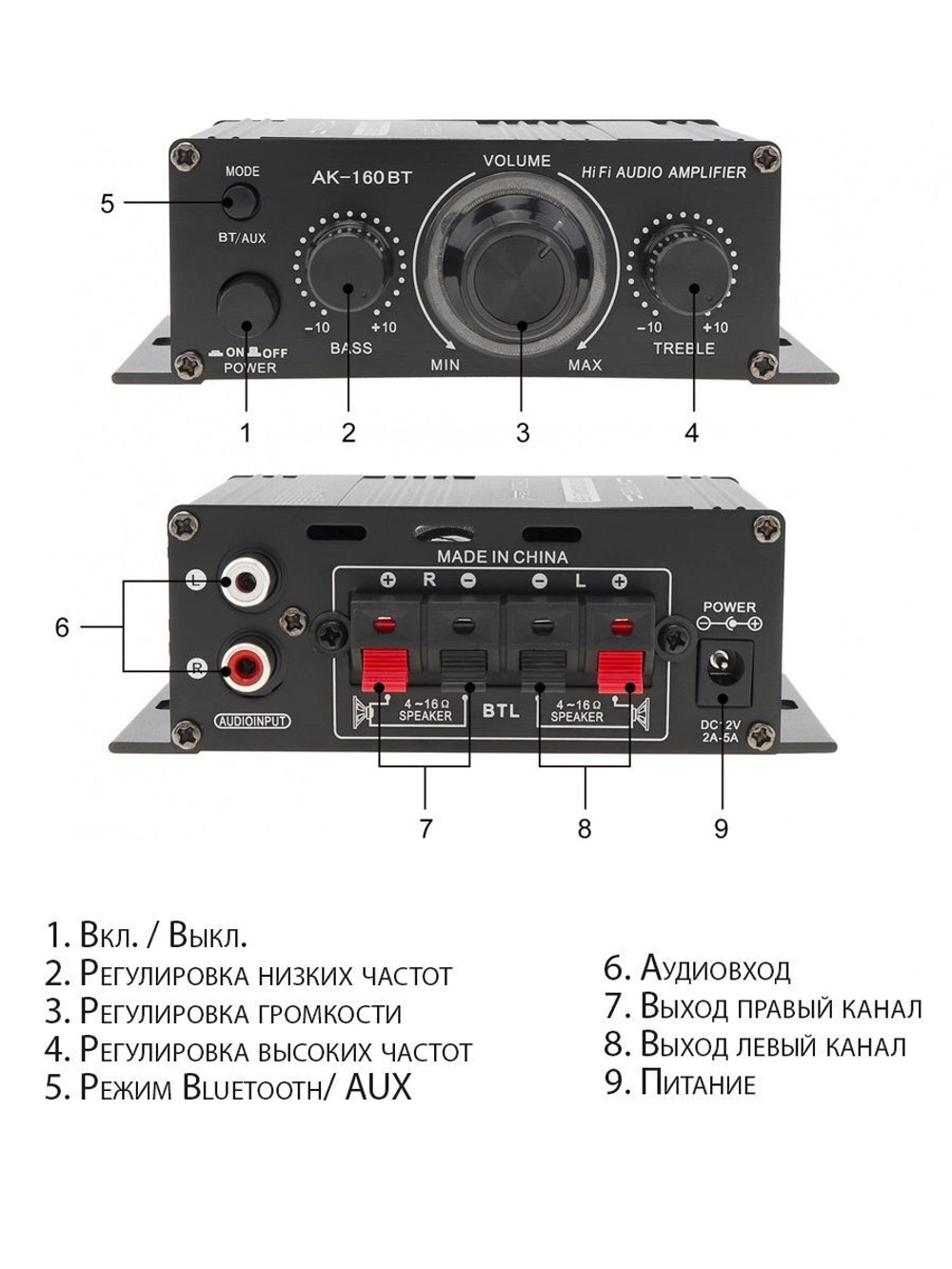Усилитель мощности LEPY AK-160BT