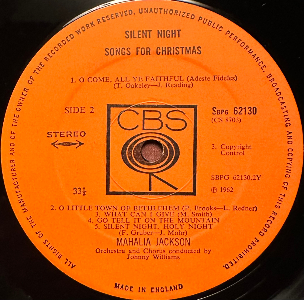 Mahalia Jackson - Silent Night - Songs For Christmas (Англия 1962г.)