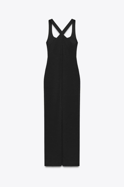 ZARA ДЛИННОЕ ПЛАТЬЕ ИЗ ПОЛИАМИДА, ЧЕРНЫЙ