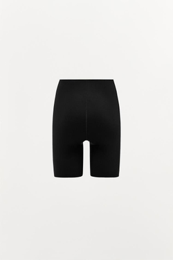 ZARА ШОРТЫ-ВЕЛОСИПЕДКИ ИЗ СМЕСОВОГО ПОЛИАМИДА, ЧЕРНЫЙ