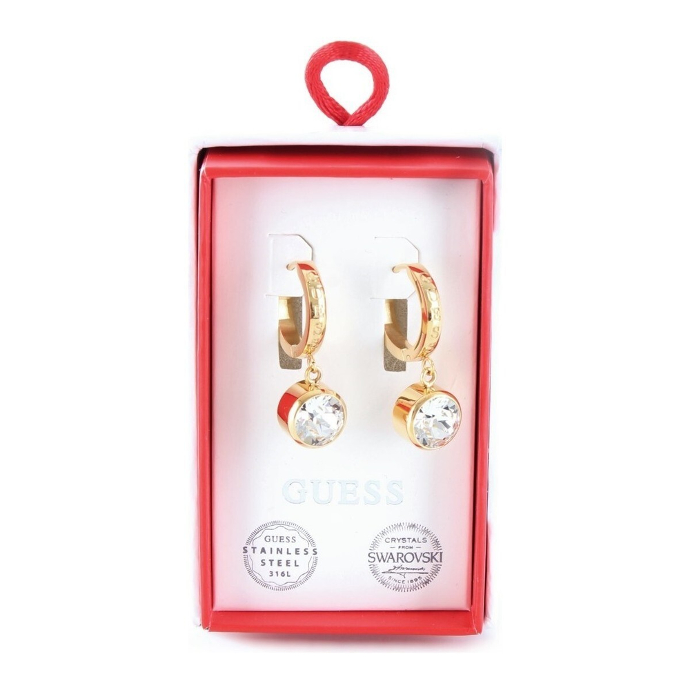 Серьги GUESS Желтый/Крупный белый страз Девочка