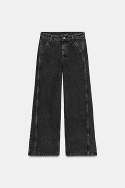 ZARA ДЖИНСЫ-КЮЛОТЫ Z1975 С ВЫСОКОЙ ПОСАДКОЙ, ЧЕРНЫЙ