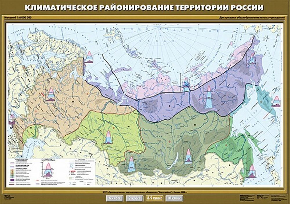 Карта &quot;Климатическое районирование территории России&quot;