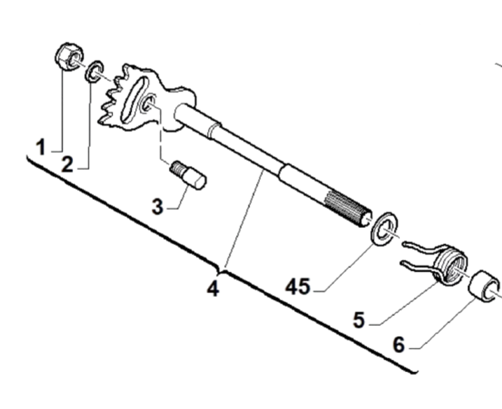 Вал механизма переключения передач TM KZ R3 в сборе