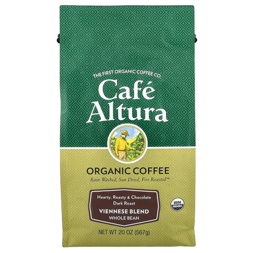 Cafe Altura, органический кофе, венская смесь, темная обжарка, цельные зерна, 567 г (20 унций)