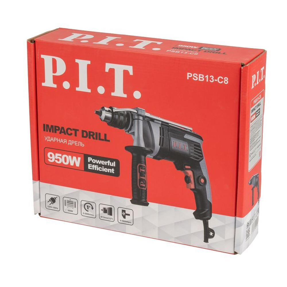 Дрель ударная P.I.T. PSB13-C 8950 Вт
