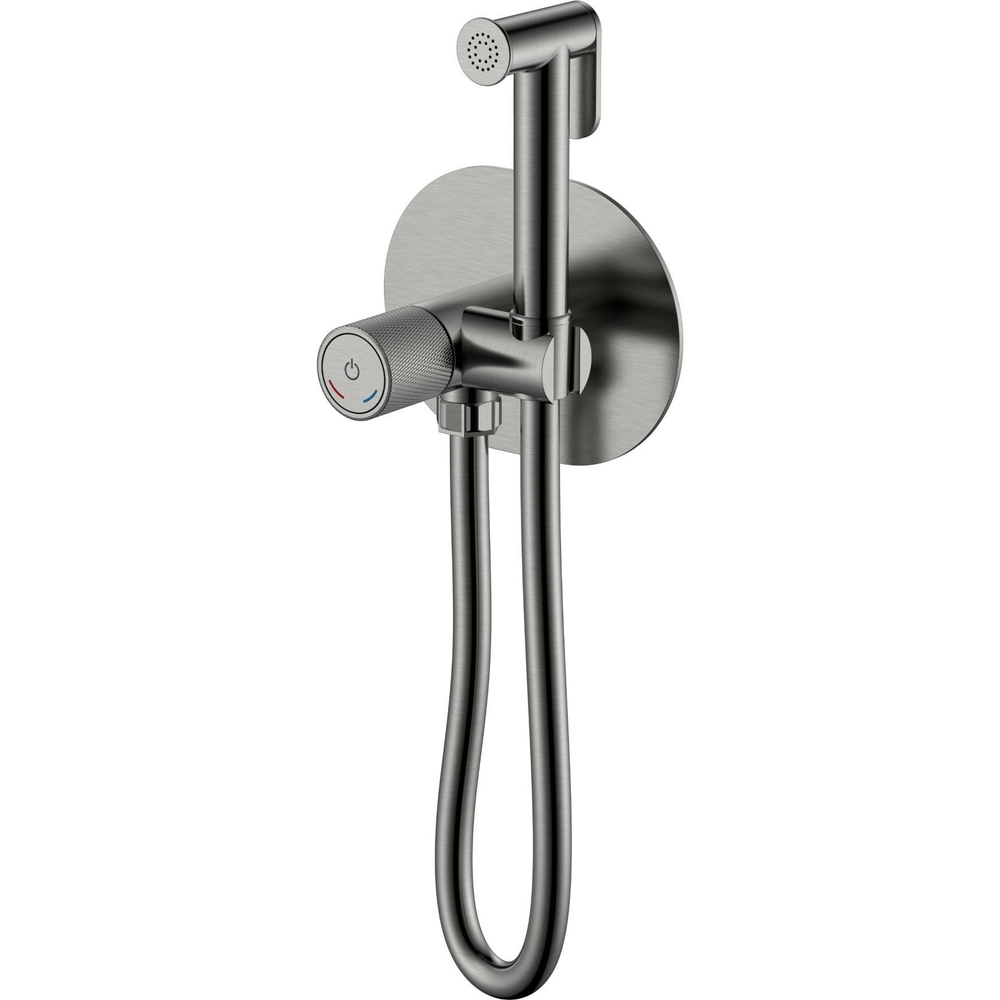 Гигиенический душ Boheme Tech 157-GM С ВНУТРЕННЕЙ ЧАСТЬЮ, со смесителем, gunmetal