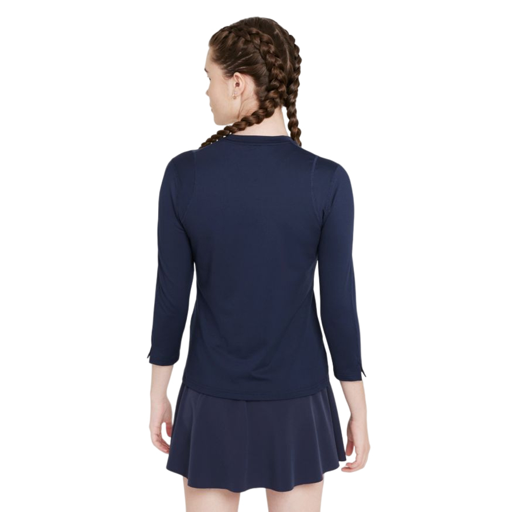 Женская теннисная футболка (dł. Рукава) Nike Court Victory Dri-Fit Top 3/4 Sleeve W - obsidian/white