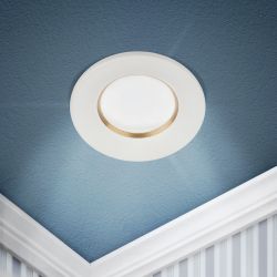 Встраиваемый светильник алюминиевый ЭРА KL107 WH/GD MR16 GU5.3 белый золото | Алюминиевые встраиваемые светильники