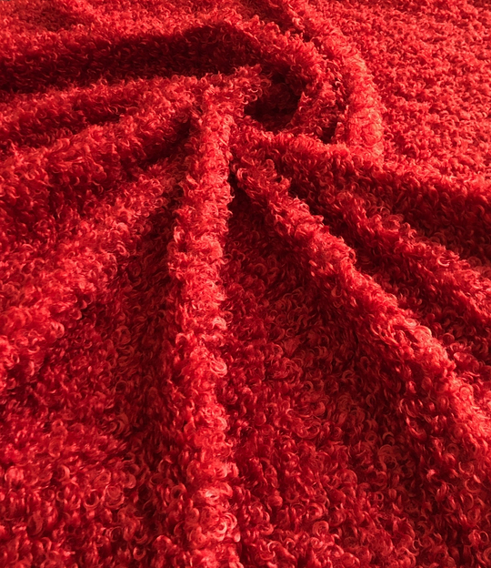 Мех красный, искусств, завиток