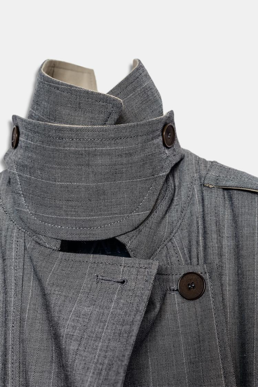 ZARA КОМБИНИРОВАННЫЙ ТРЕНЧ В КЛЕТКУ — ZW COLLECTION LIMITED EDITION, СЕРЫЙ