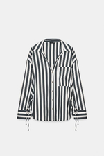 Рубашка в полоску с завязками по бокам - ZARA