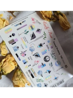 Lucky Rose Слайдеры наклейки для длинных ногтей Foil 085