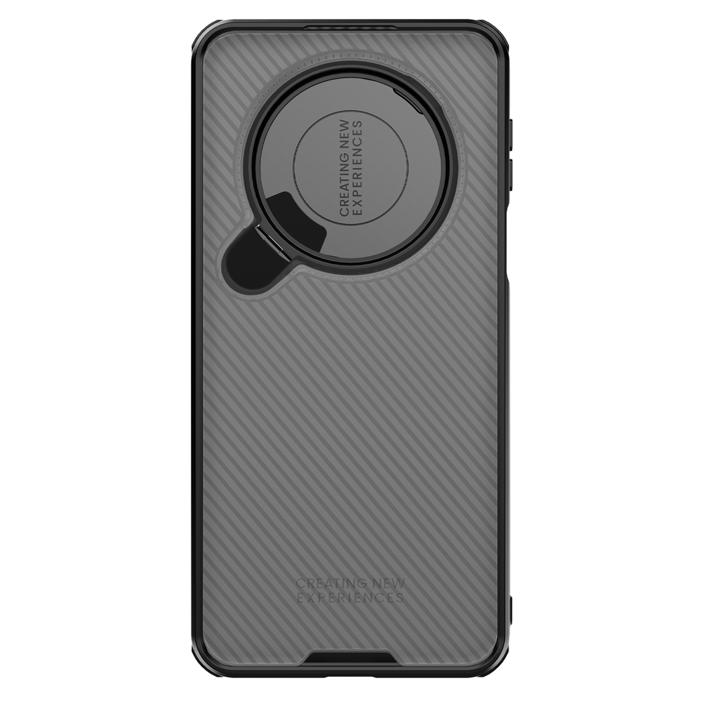 Чехол прозрачный тонированный (Transparent Black) от Nillkin с металлической откидной крышкой для камеры на Huawei Mate 70, серия CamShield Prop Case
