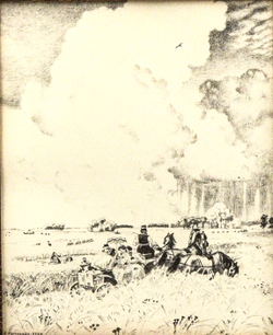 Кустодиев Борис Михайлович. Лето. Автолитография. Лист для альбома шестнадцати автолитографий. СССР.