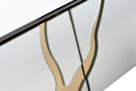 KFG197 Консоль зеркальная c золотым декором 120*42*79см