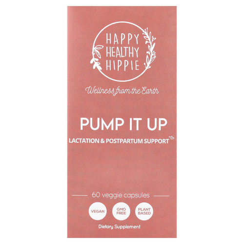 Happy Healthy Hippie, Pump It Up, поддержка лактации и послеродового периода, 60 растительных капсул