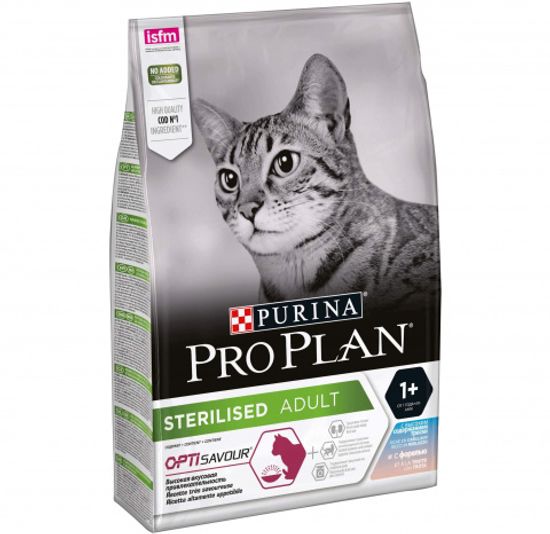 Purina Pro Plan Sterilised для стерилизованных кошек и кастрированных котов, треска форель