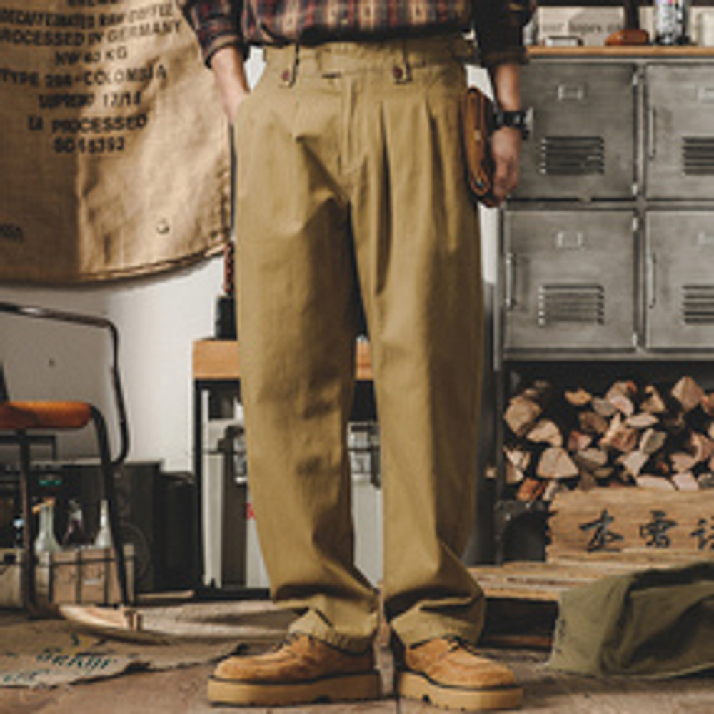 Jereno американские ретро брюки Porg мужские с завышенной талией. Неаполитанские повседневные брюки мужские прилив