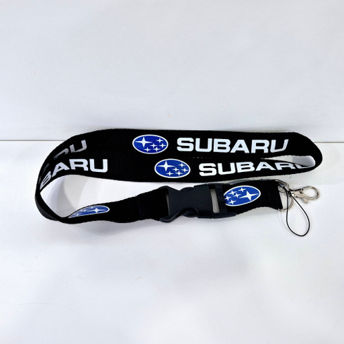 SUBARU (чёрный) Люкс / Брелок, шнурок для ключей на шею SUBARU (Субару), ланъярд, крафт, чёрный (1 шт)