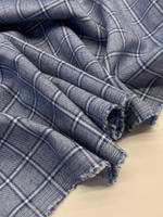 Хлопок с шерстью фланель Grandi & Rubinelli голубой в клетку