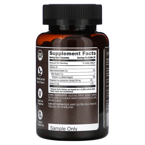 YumVs, Жевательные мармеладки Strong Earth, цитрат калия, клубника, 60 жевательных таблеток (49,5 мг в 1 жевательной мармеладке)