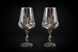 Набор бокалов для вина «Виноград» 2 шт. в подарочном футляре с художественным оформлением