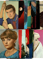№37 Открытки Артисты и актёры СССР 1970–1980-е г. 25 штук. Цветные, чистые, без повторов