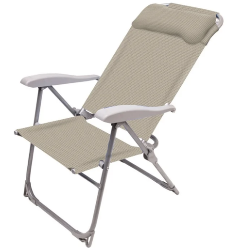 Кресло -шезлонг Ника К2/ПС арт.К2/ПС (1шт. в упаковке (каркас серый, ткань песочная))