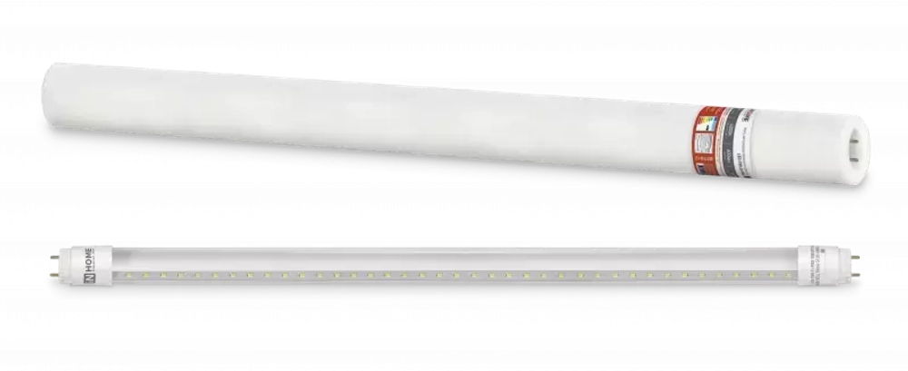 Лампа сд LED-T8R-П-PRO 10Вт 230В G13R 4000К БЕЛЫЙ 1000Лм 600мм прозр.повор.IN HOME