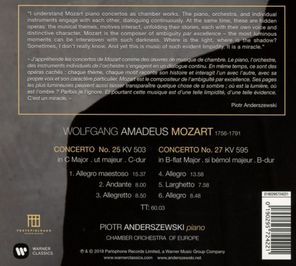 Piotr Anderszewski, Chamber Orchestra Of Europe / Mozart: Piano Concertos 25 & 27 (CD)
