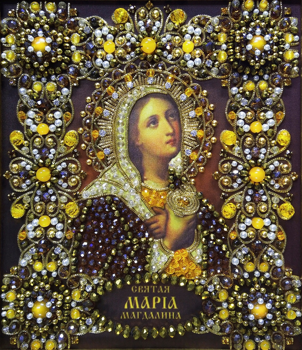 Принт-Ии18 Ткань с нанесенной авторской схемой Святая Мария