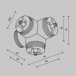 Х-образный вертикальный коннектор для системы без ввода питания Maytoni   CA019L4C-B
