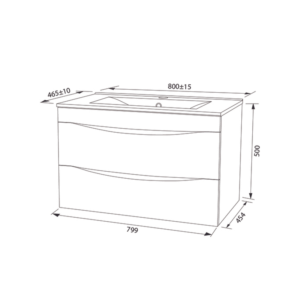 Тумба с умывальником IDDIS Cloud, подвесная, 80 см, белая, CLO80W0i95K