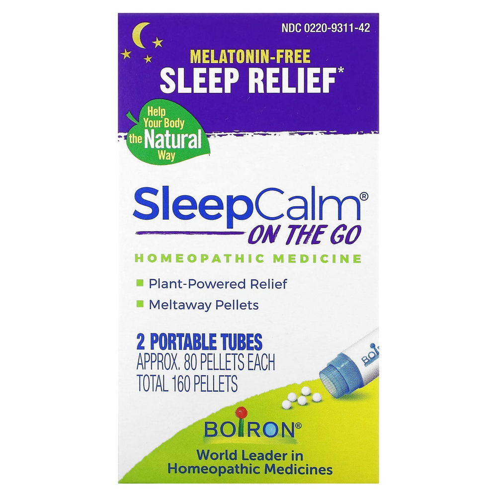 Boiron, SleepCalm® On The Go, 2 переносных тюбика, 80 гранул в каждом