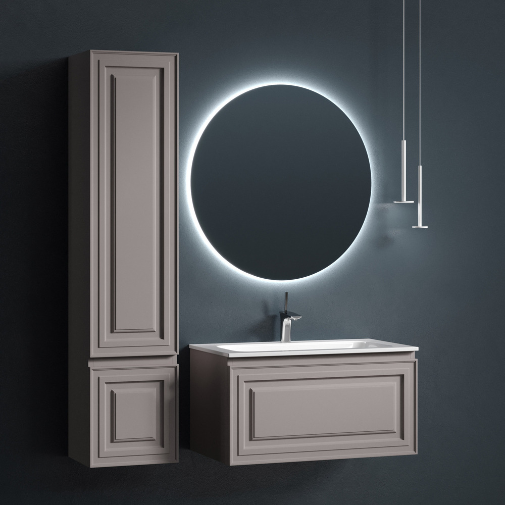 Тумба подвесная Sancos Very, Doha Soft 790х445х406, под столешницу без отверстия под смеситель, цвет Kreman