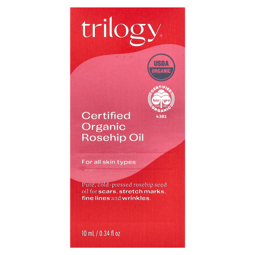 Trilogy, сертифицированное органическое масло шиповника в шариковом флаконе, 10 мл (0,34 жидк. унции)